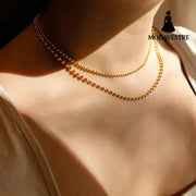 18K Gold-Plated Lobster Closure Bead Necklace Gold / One Size