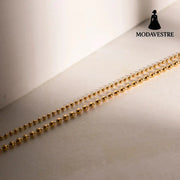 18K Gold-Plated Lobster Closure Bead Necklace Gold / One Size