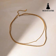 18K Gold-Plated Lobster Closure Bead Necklace Gold / One Size