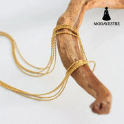 18K Gold-Plated Multi-Layer Clavicle Chain Necklace Gold / One Size