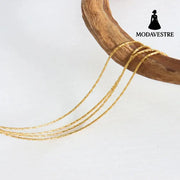 18K Gold-Plated Multi-Layer Clavicle Chain Necklace Gold / One Size