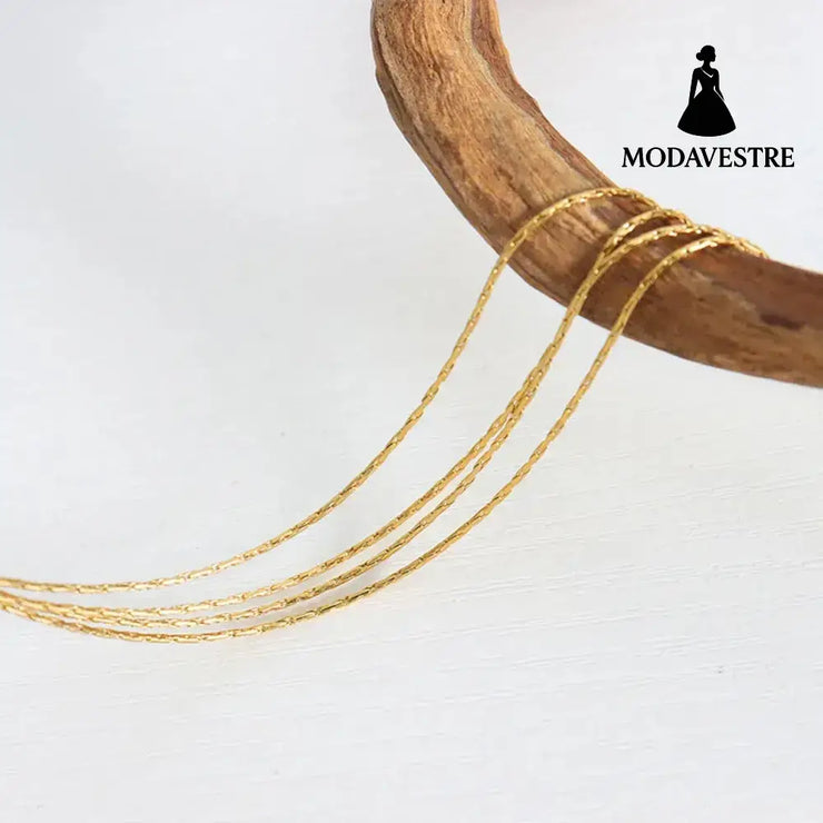 18K Gold-Plated Multi-Layer Clavicle Chain Necklace Gold / One Size