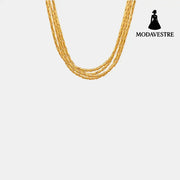 18K Gold-Plated Multi-Layer Clavicle Chain Necklace Gold / One Size