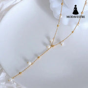 18K Gold-Plated Pearl Drop Necklace Gold / One Size