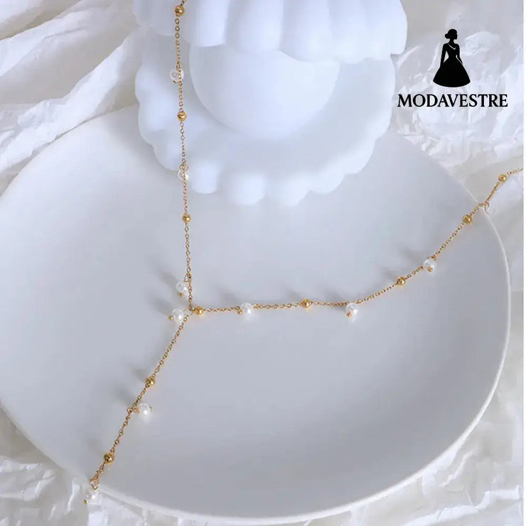 18K Gold-Plated Pearl Drop Necklace Gold / One Size