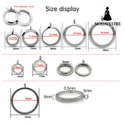 20mm/25mm/30mm Glass Floating Lockets Pendant Stainless Steel Magnetic Twist Closure Jewelry
