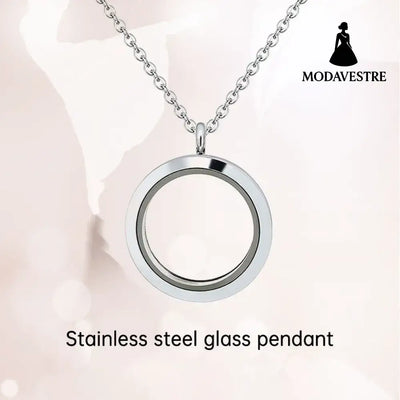 20mm/25mm/30mm Glass Floating Lockets Pendant Stainless Steel Magnetic Twist Closure Jewelry