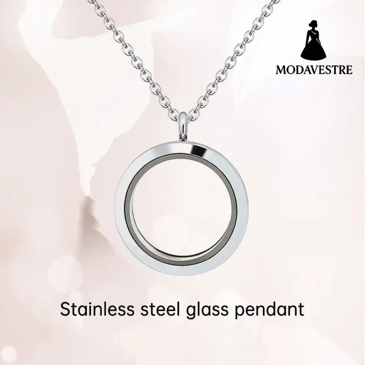 20mm/25mm/30mm Glass Floating Lockets Pendant Stainless Steel Magnetic Twist Closure Jewelry