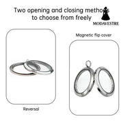 20mm/25mm/30mm Glass Floating Lockets Pendant Stainless Steel Magnetic Twist Closure Jewelry