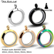 20mm/25mm/30mm Glass Floating Lockets Pendant Stainless Steel Magnetic Twist Closure Jewelry