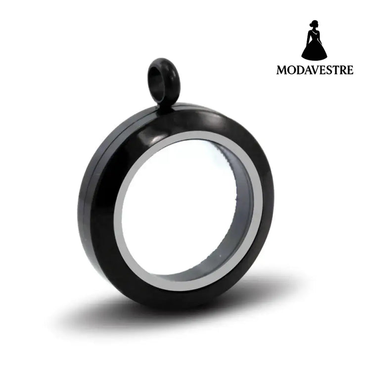 20mm/25mm/30mm Glass Floating Lockets Pendant Stainless Steel Magnetic Twist Closure Jewelry Black Screw torsion / 20mm