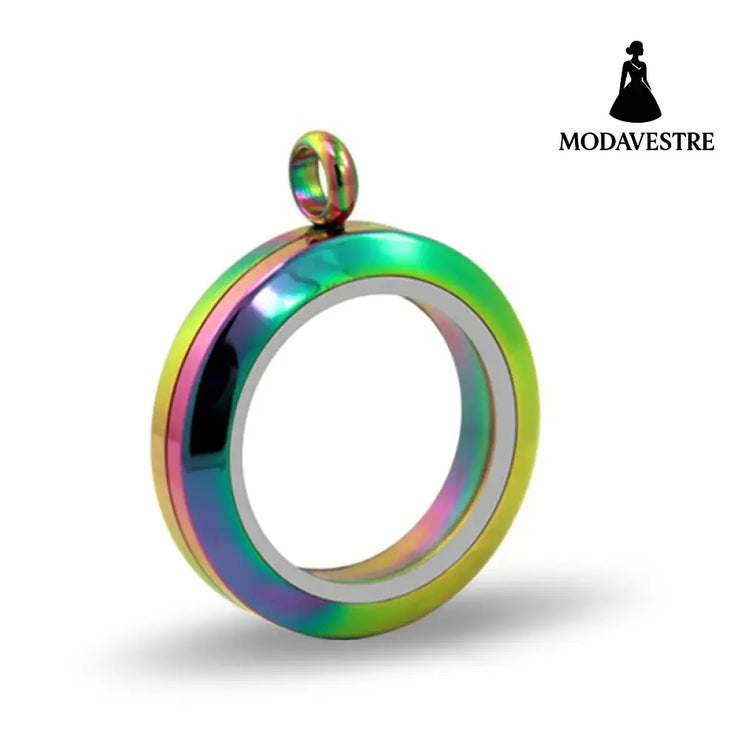 20mm/25mm/30mm Glass Floating Lockets Pendant Stainless Steel Magnetic Twist Closure Jewelry Rainbow Screw torsion