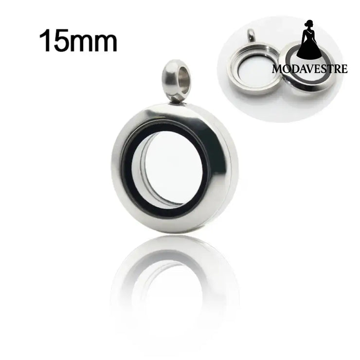 20mm/25mm/30mm Glass Floating Lockets Pendant Stainless Steel Magnetic Twist Closure Jewelry Standard version Steel