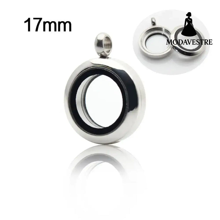 20mm/25mm/30mm Glass Floating Lockets Pendant Stainless Steel Magnetic Twist Closure Jewelry Standard version Steel