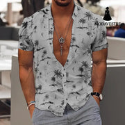 3D Personalized Printing T-shirt Summer Loose Short Sleeve Lapel Shirt Casual Streetwear Clothing For Men T-shirt