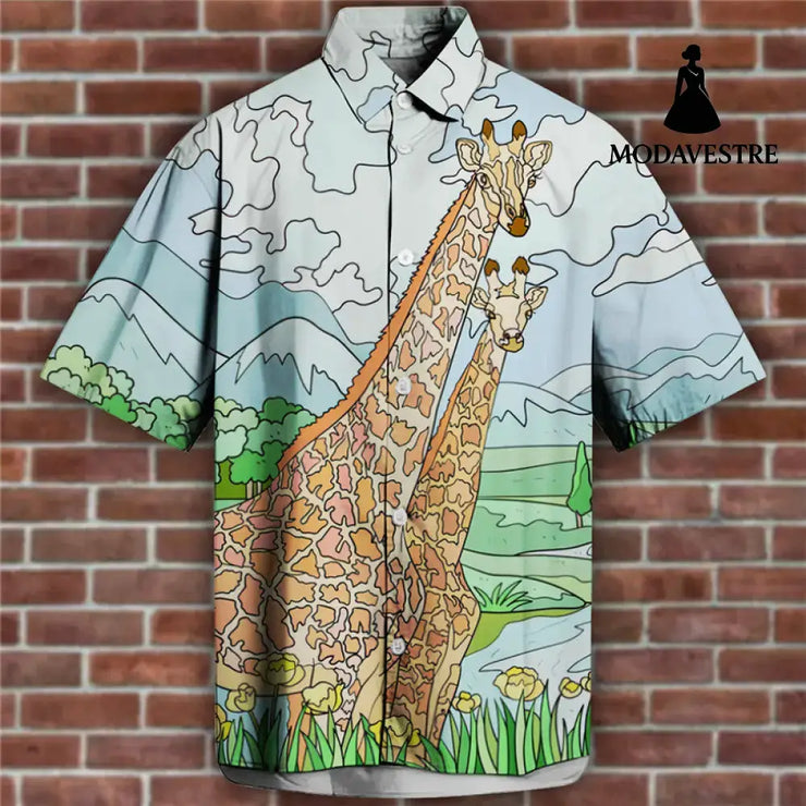 3D Personalized Printing T-shirt Summer Loose Short Sleeve Lapel Shirt Casual Streetwear Clothing For Men S95342612