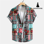 3D Personalized Printing T-shirt Summer Loose Short Sleeve Lapel Shirt Casual Streetwear Clothing For Men S9536190