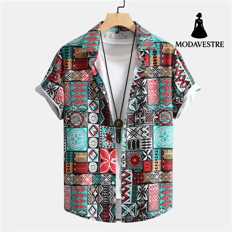 3D Personalized Printing T-shirt Summer Loose Short Sleeve Lapel Shirt Casual Streetwear Clothing For Men S9536190