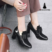 40-43 Lrge Size Shoes Spring New Single Shoes Thick Heel Women s Shoes