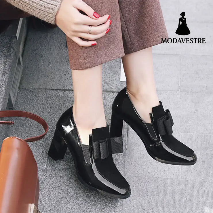 40-43 Lrge Size Shoes Spring New Single Shoes Thick Heel Women s Shoes