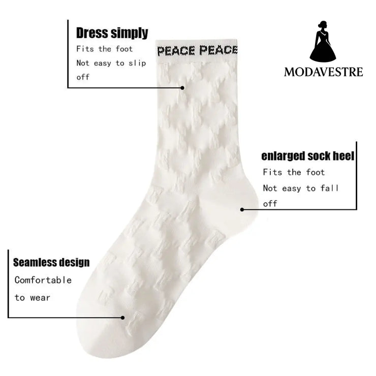 6 Pairs Womens Crew Socks Casual Knit Comfy Seamless Comfort Breathable Cool Dress Socks For Outdoor Sports Running Fitness Cycling - MODAVESTRE