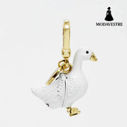 Accessory temperament enamel glaze color glaze print gray swan can be opened gold egg pendant pendant pendant Pendant