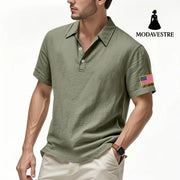 American Summer Linen Short Sleeve Men Clothing