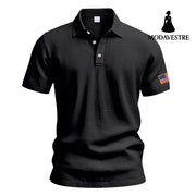 American Summer Linen Short Sleeve Men Clothing Black / L