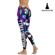 Arrival Unicorn Leggings Women Ice Cream Rainbow Letters Ring Digital Print Leggins Plus Size Workout Legging - MODAVESTRE