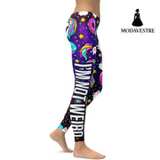 Arrival Unicorn Leggings Women Ice Cream Rainbow Letters Ring Digital Print Leggins Plus Size Workout Legging - MODAVESTRE