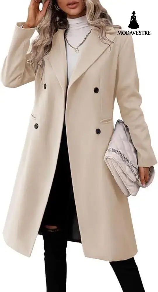 Autumn And Winter New Women’s Clothing Long Woolen Coat Women Beige / L