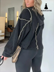 Autumn And Winter Women’s Clothing Short Frayed Hem Sweater Women