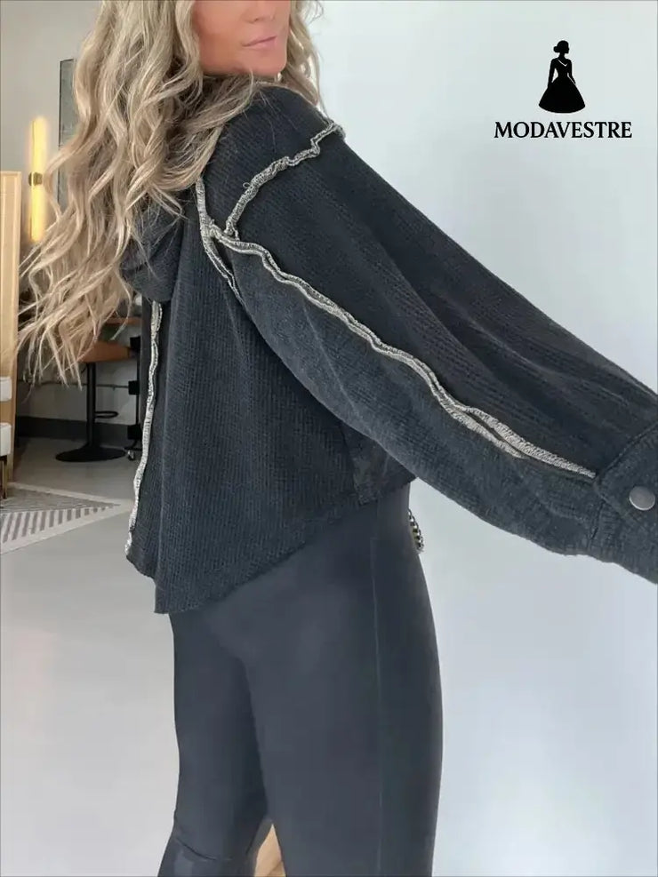 Autumn And Winter Women’s Clothing Short Frayed Hem Sweater Women