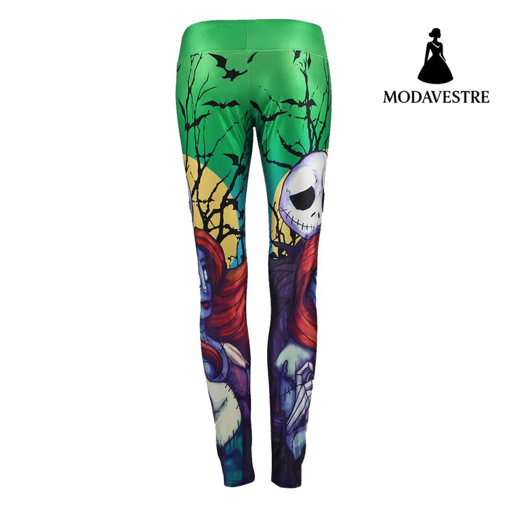 Autumn Jack Skellington Leggings Women Halloween The Nightmare Before Christmas Legging Party Cosplay Printed Leggins - MODAVESTRE