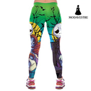 Autumn Jack Skellington Leggings Women Halloween The Nightmare Before Christmas Legging Party Cosplay Printed Leggins - MODAVESTRE