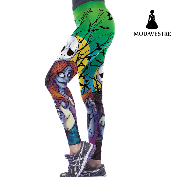 Autumn Jack Skellington Leggings Women Halloween The Nightmare Before Christmas Legging Party Cosplay Printed Leggins - MODAVESTRE