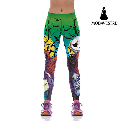 Autumn Jack Skellington Leggings Women Halloween The Nightmare Before Christmas Legging Party Cosplay Printed Leggins - MODAVESTRE