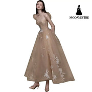 Banquet Party Birthday Women’s Dresses Champagne / 2XL