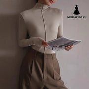 Base Clothing Autumn And Winter Modal Half Turtleneck Women