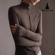 Base Clothing Autumn And Winter Modal Half Turtleneck Women