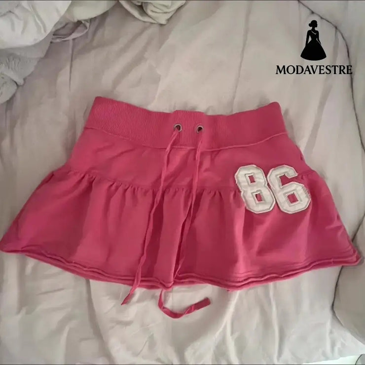 Black Mini Skirt with Pink Satin Bow – Cute Ribbon Waist Design