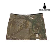 Black Mini Skirt with Pink Satin Bow – Cute Ribbon Waist Design Khaki / S