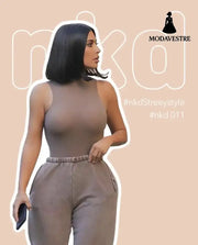 Black Sleeveless Bodysuit – Solid Color Round Neck Stretch Jumpsuit for Women S / Gray