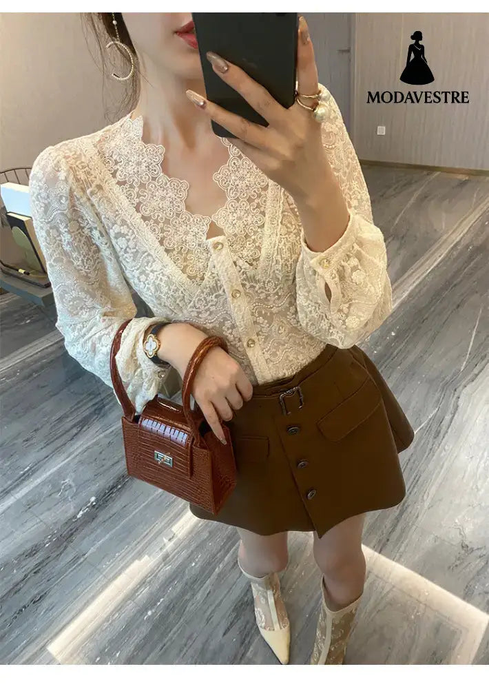 Blouses Women Classy Temperament Elegant Korean Fashion Clothing