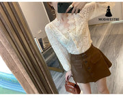 Blouses Women Classy Temperament Elegant Korean Fashion Clothing White / L