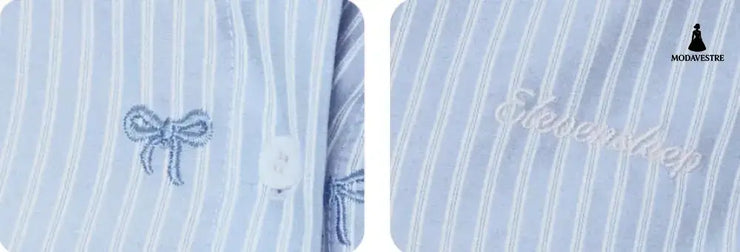 Blue Skirt Korean Striped Skirt