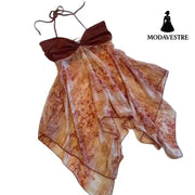 Boho Halter Strapless Dress – Flowy Beach Vacation Style