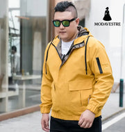 Bomber Jacket Men Clothing Fashion Parka Yellow / Normal / 3XL