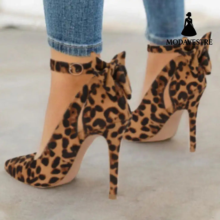 Bow high heels Leopard print / 40