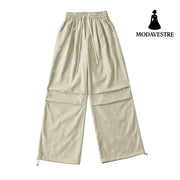 Butterfly embroidered paratrooper pants